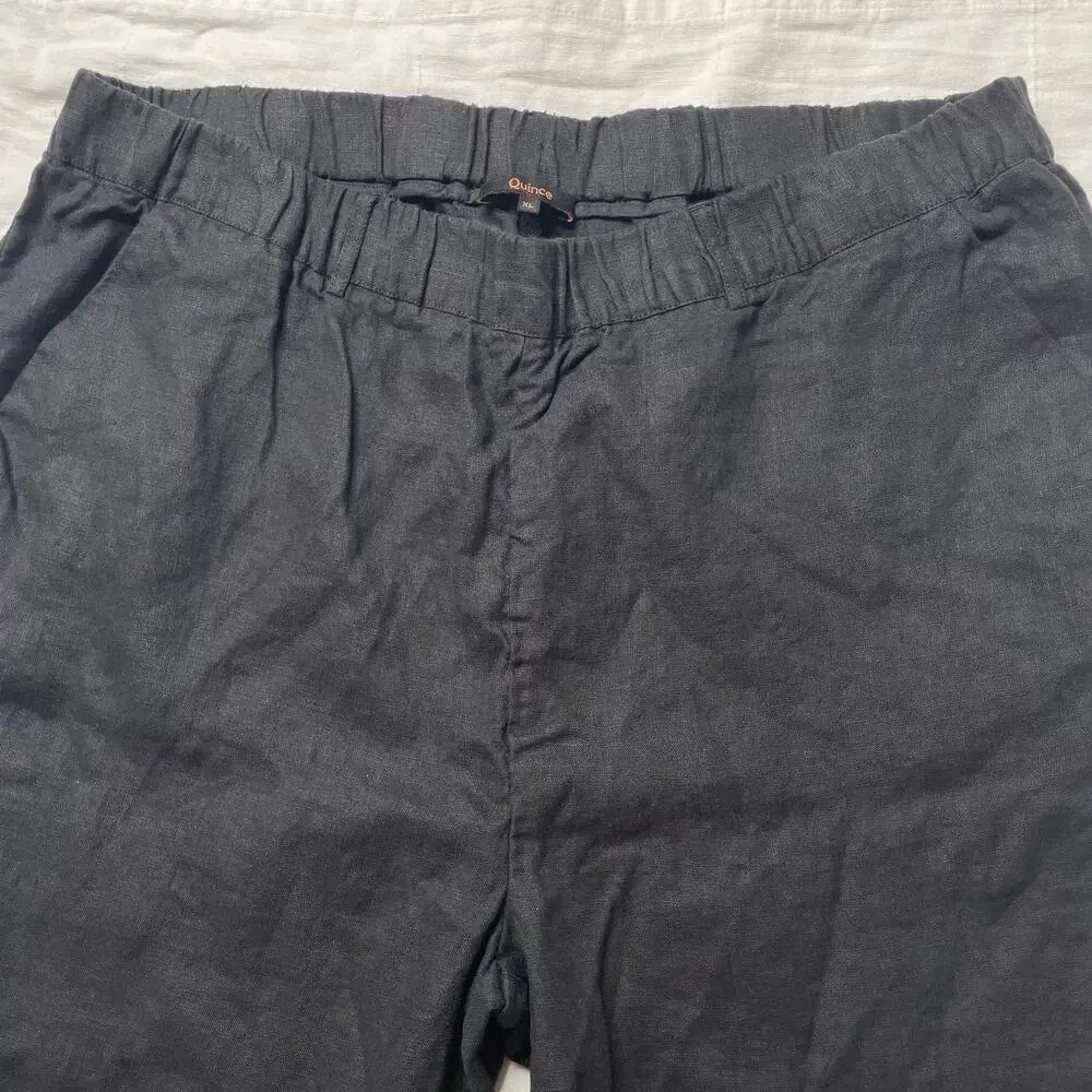 Quince European Linen Pants Black Size XL Women's